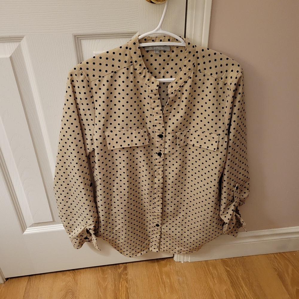 Button down polka dotted shirt